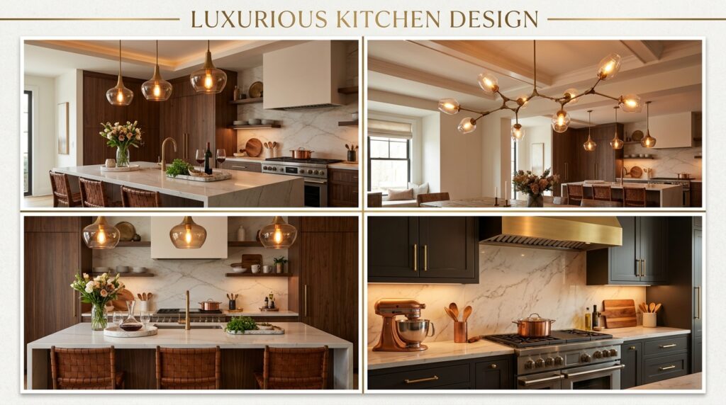 Elegant kitchen with pendant lights 202605061635