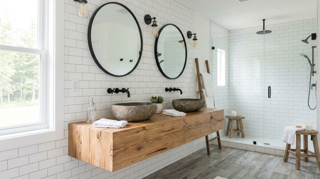 Farmhouse bathrooms clean lines … 202605111852